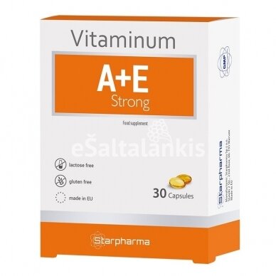 Maisto papildas A, E vitaminai strong 30 kap. "Starpharma"