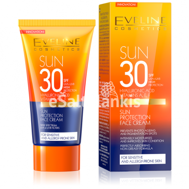 Apsauginis veido kremas nuo saulės SPF 30, UVA + UVB, 50 ml.