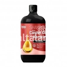 BIO NATURELL šampūnas plaukams su ricinos aliejumi ir keratinu, 946 ml.