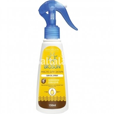 BIOSUN Įdegio aliejus SPF 8, 150 ml.