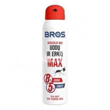 BROS Aerozolis nuo uodų ir erkių MAX, 90 ml.