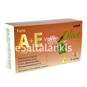 HERBIN Vitaminai A + E olive forte extra strong, 60 kap.