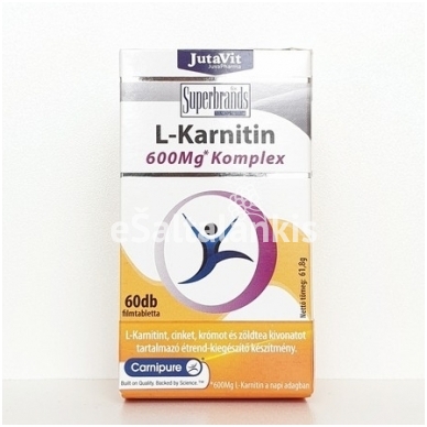 Maisto papildas L-karnitin 600 Mg* Komplex 60tab.