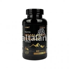 Maisto papildas HERBIN Himalajų Mumio (Shilajit) Ekstraktas 500 mg., 60 kap. (Vegan)