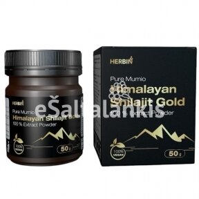 Maisto papildas Išgrynintas Himalajų Mumio (Shilajit) Gold 100 % ekstrakto miltelių, 50g.