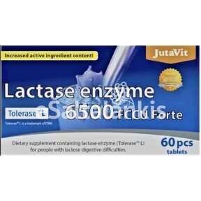 Maisto papildas Laktozės enzymai 6500 FCCU Forte (laktozės netoleruojantiems) 60 tab. "JutaVit"