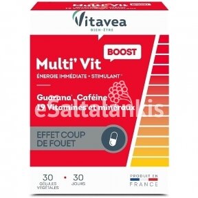 Maisto papildas Gvaraninės paulinijos ekstraktas, kofeinas + 19 vitaminų ir mokroelementų 30 kap. "Vitavea"