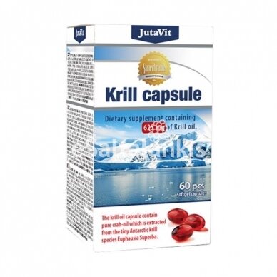 Maisto papildas Antarktinių krilių taukai 625 mg. 60 kap. "JutaVit"