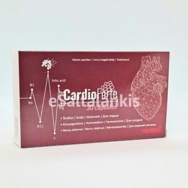 Maisto papildas CARDIO Forte Herbin, 30 kap.