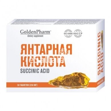 Maisto papildas Gintaro rūgštis + vitaminas C, 50 tab.