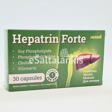 Maisto papildas HEPATRIN Forte Herbin, 30 kap.