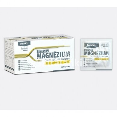 Maisto papildas JutaVit organinis magnis granulėmis 380 mg. 30 pakelių