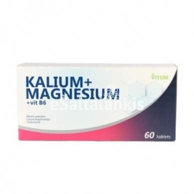 Maisto papildas Kalis + Magnis + vitaminas B6, 60 tab.