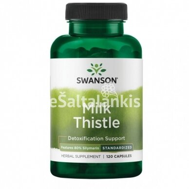 Maisto papildas MILK THISTLE 250 MG EKSTRAKTAS (TIKRASIS MARGAINIS) 120 KAPS. (SWANSON, JAV)