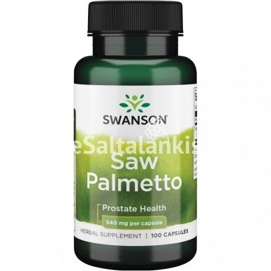 Maisto papildas SAW PALMETTO (GULSČIOJI SERENOJA) 540 mg. 100 kap. "SWANSON"