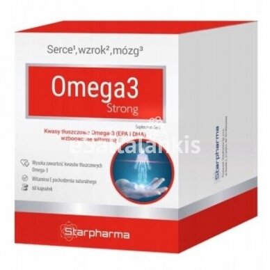 Maisto papildas Starpharma Omega 3 FORTE 1000 mg. + E, 60 kap.