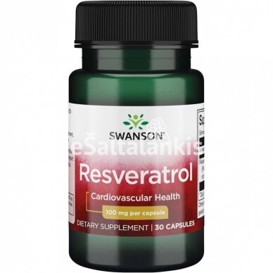 Maisto papildas RESVERATROLIS 100MG 30 kap. "SWANSON"