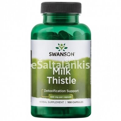 Maisto papildas TIKRASIS MARGAINIS (MILK THISTLE) 500 mg. 100 kap. "SWANSON"