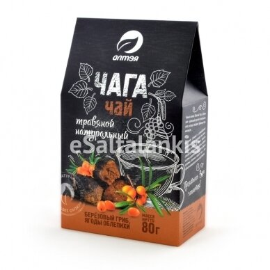 Žolelių arbata "Čaga su šaltalankių uogomis" 80g.